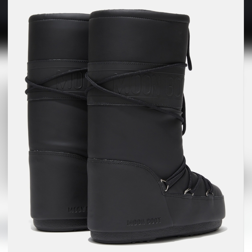 Moon Boot Icon Rubber Boots Moon Boots Black Snow Boot Moon Boot Tall Icon Boots - Picture 4 of 16